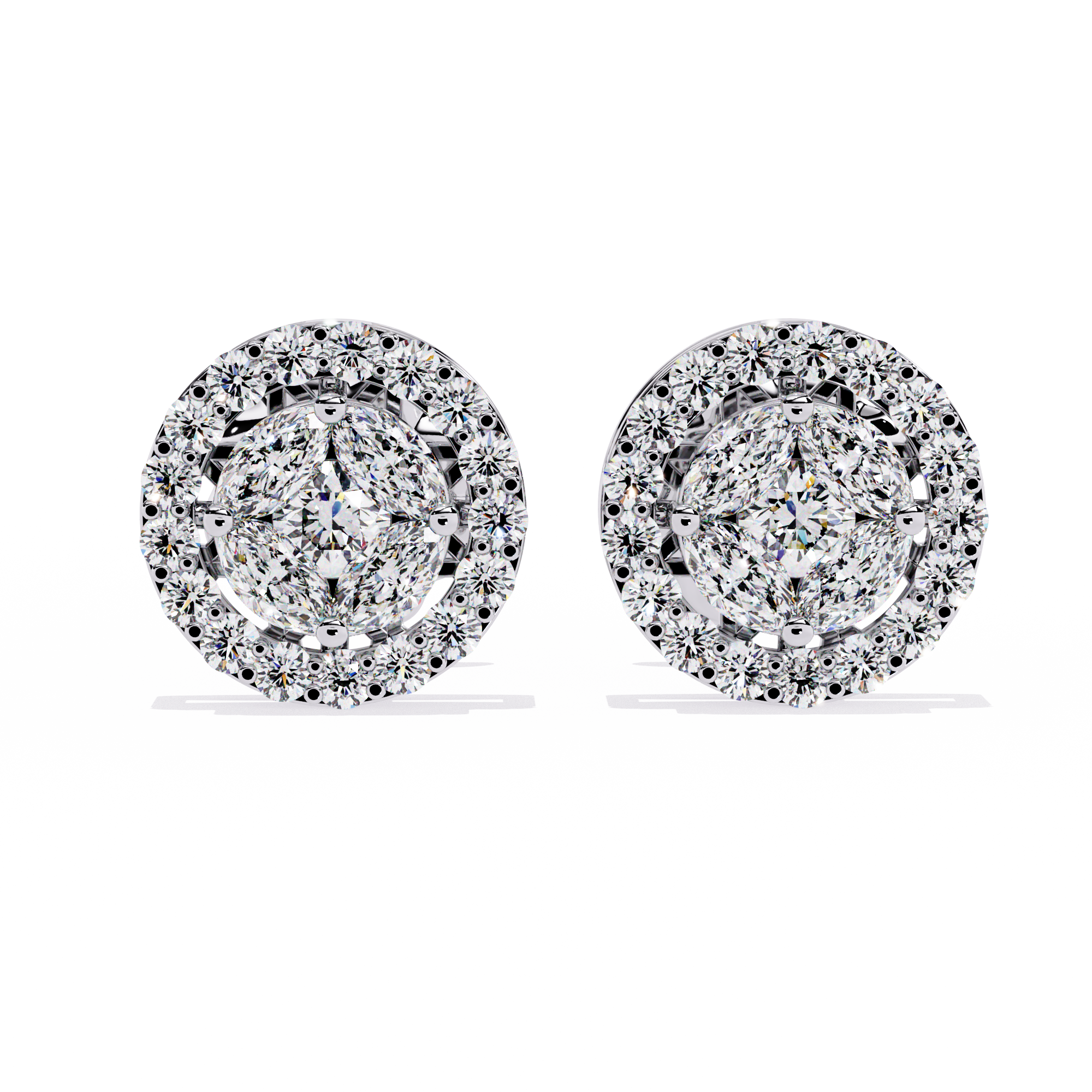 Buy Celestial Natural Diamond Halo Earrings | Solitairkart